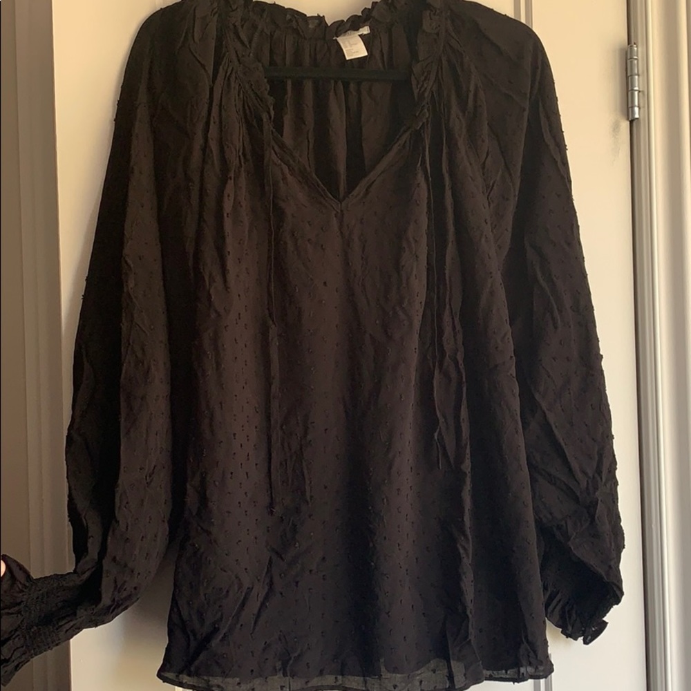 Swiss dot Flowy Blouse